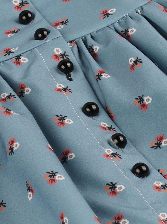 High Waist Tea Length Christmas Holiday Full Circle Swing Cocktail Party Dress Detail View