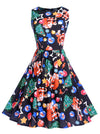 Sleeveless Vintage Fit and Flare Christmas Holiday Party Tea Dress Main View