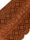 Beaded Buckle Custom Vintage Style Leather Brown-Hollow Elegant Dress For Women Formal Jeweled Belt Detail View