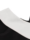 Vintage Style Turn Down Collar Cold Shoulder A-Line Knee Length Cocktail Dress for Women