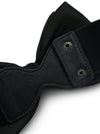 Vintage Style Leather Beaded Black Elastic Cinch Buckle Formal Jeweled Belt For Women Detail View