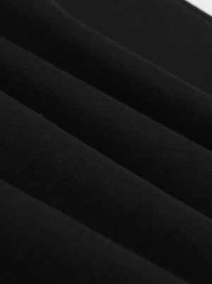 50s Button Up V-Neck Midi Wear to Work A-Line High Waist Dress Detail View
