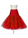 Red 50s Vintage Short Crinoline Petticoat Underskirt for Women Back View