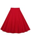 Vintage High Waisted Fit and Flared Pleated Wear To Work Skirt for Women Skater Skirt Detail View