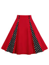 Vintage Casual Knee Length High Waisted A-Line Pleated Skirt Main View