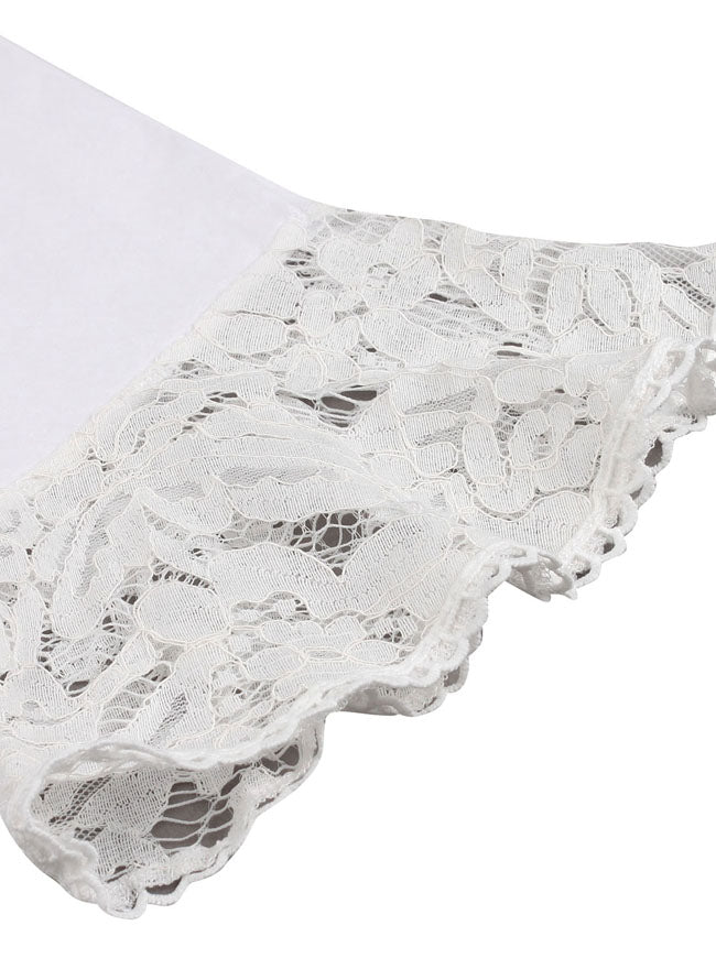 Going Out Inspired Half Sleeves Lace Summer Holiday Casual A-line Mini Porm Dress Detail View