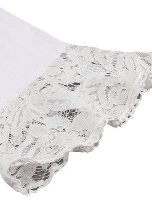 Going Out Inspired Half Sleeves Lace Summer Holiday Casual A-line Mini Porm Dress Detail View