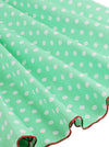 Green and White Polka Dots A-Line Swing Style Bridesmaid Dress for Women Detail View
