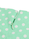 Green Picnic Party Lovely Sweetheart Neck Decor Button Swing Tea Dress for Women Detail View