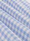 Blue Plaid Pleated Women Bridesmaid Vintage Spring Summer Casual A-line Swing Dress Detail View