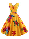 Sleeveless Vintage Style Floral Cocktail Casual Swing Dress Mian View