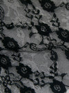 Black White Long Sleeve Lace Corset Floral Fashion Show Dress for Women Detail View