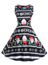 Sleeveless Vintage Fit and Flare Christmas Holiday Party Tea Dress Main View
