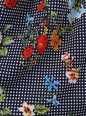 Elegant Polka Dots High Waist Spring Summer Classic Fit and Flared Dress for Women Detail View