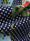 Black and White Elegant Vintage Floral Knee Length Tea Party Going Out Swing Dress Outfit for Women Detail View