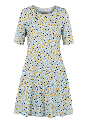 Fashion Spring Summer Casual T Shirt Short Sleeve Swing Dress Front View