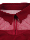 Vintage Turn Down Collar A-Line Casual Fit and Flared Skirt Mini Wine Red for Women Detail View