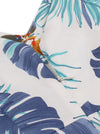 A-Line Tea Length Blue Floral Wedding Sleeveless V-Neck Skater 50S Rockabilly Pinup Dress Detail View
