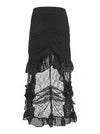 High Waist Victorian Steampunk Gothic Hi Low Skirt