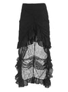 High Waist Victorian Steampunk Gothic Hi Low Skirt