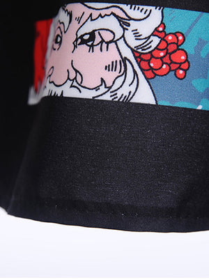 Colorful Fashion Comfy Santa Claus Fancy Skater Holiday Party Midi Dress For Women Detail View