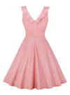 Elegant 1950s Vintage V Neck Sleeveless Swing Cocktail Dress