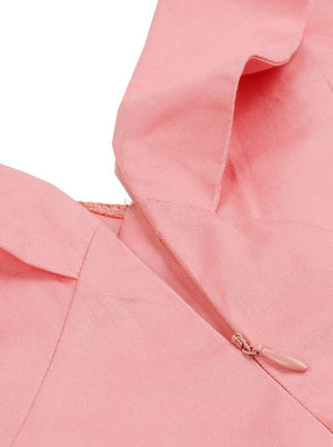 Elegant 1950s Vintage V Neck Sleeveless Swing Cocktail Dress