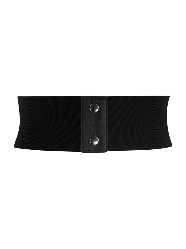 Black Gothic Steampunk Waspie Boho Satin Tie Belt Fashion Renaissance Corset Belt For Women Back View