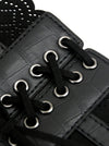 Black Front Lace-up Hollow Gothic Leather Corset Metal Buckle Belt For Women Detail View