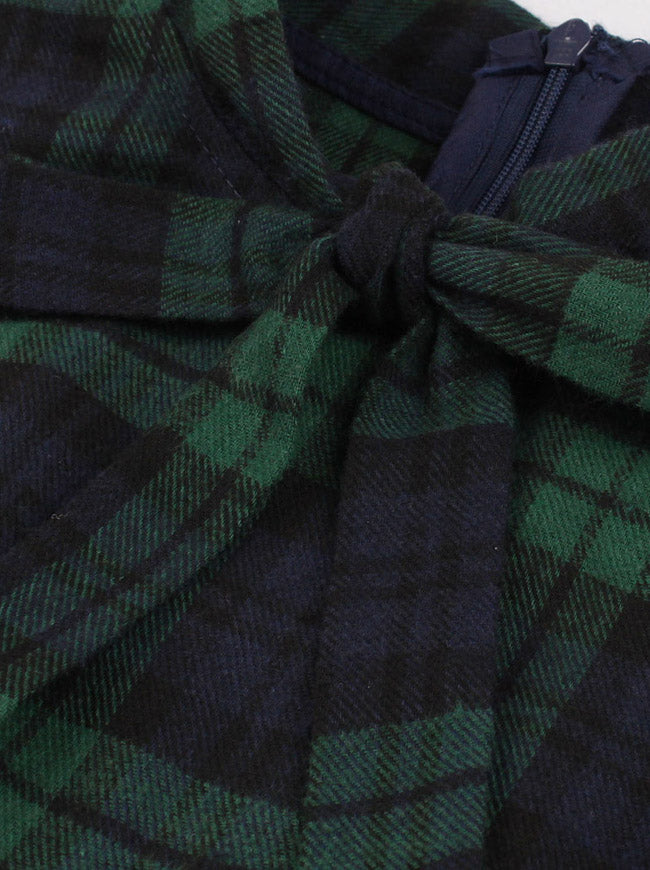Vintage Retro Plaid Sleeveless Swing Dress with Pocket