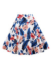 Knee Length Pleated Flare Floral A Line Full Circle Vintage Skirts Main View